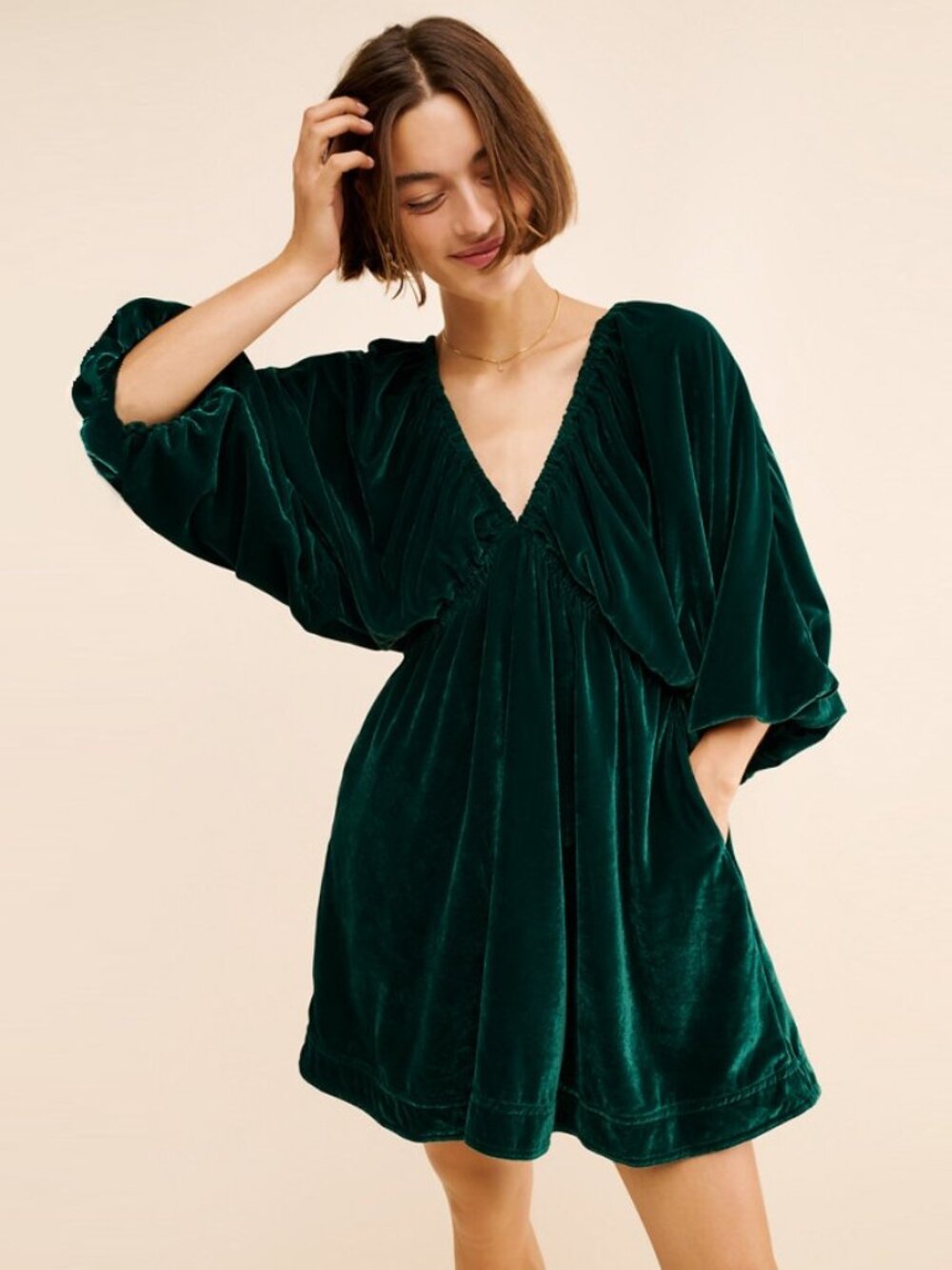 Free People Portia Velvet Mini Dress NWOT